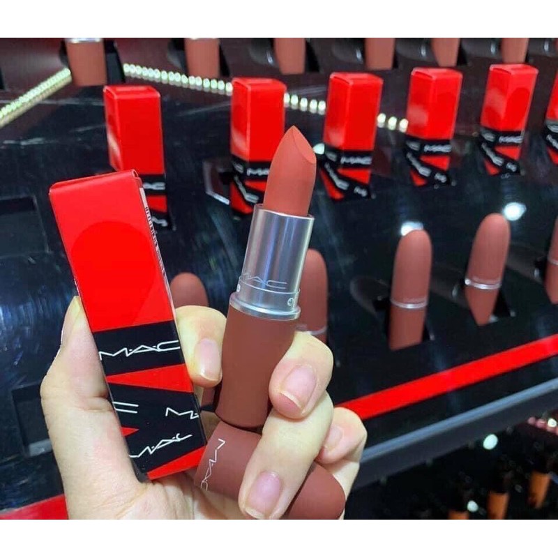 son MAC Powder Kiss Lipstick Valentine’s Day Limited Edition 316 Devoted To Chili
