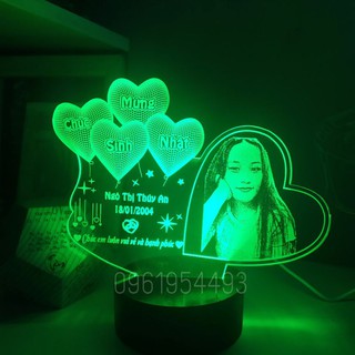 Đèn led 16 màu khắc ảnh chân dung-Quà tặng đèn ngủ, trang trí