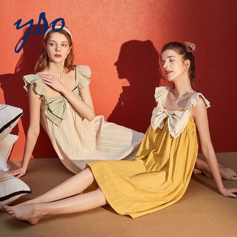 Đầm Ngủ Hai Dây 100% Cotton Thời Trang Mùa Hè Cho Nữ