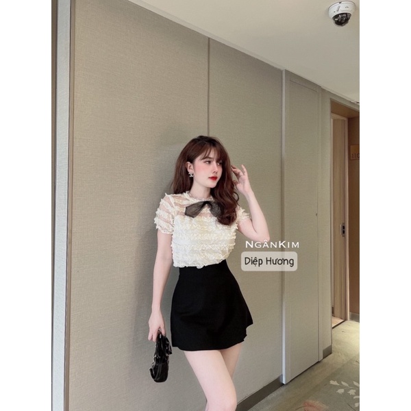 Set áo ren chân váy ôm