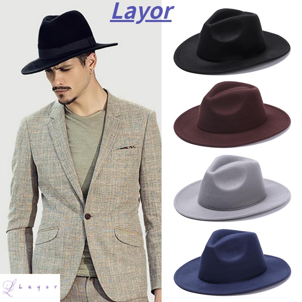 Mũ Fedora Vải Len Vành Rộng Kiểu Cổ Điển Thời Trang Thu Đông Cho Nam Và Nữ