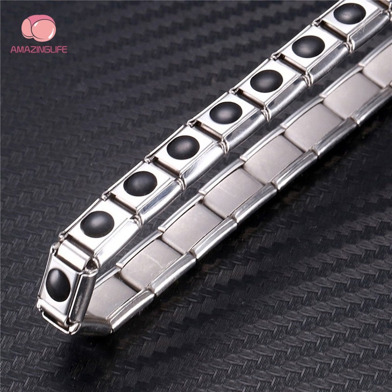 1 Vòng Tay Thể Thao Cân Bằng Năng Lượng Chống Mệt Mỏi Bằng Thép Không Gỉ Có Thể Điều Chỉnh Độ Dài