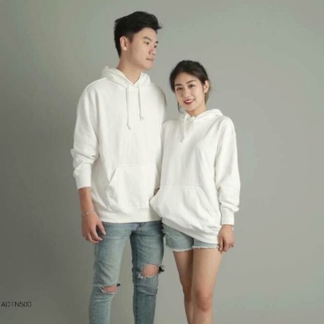 Áo Hoodie Đôi Nỉ Trơn Dáng Rộng Màu Trắng, Đen Phong Cách Street style!!