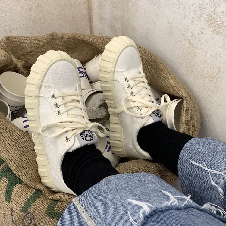 Giày thể thao nữ đế bánh mì kiểu dáng basic độn đế, Giày nữ chất vải canvas bata mới hot phong cách retro ulzzang đẹp cá | BigBuy360 - bigbuy360.vn
