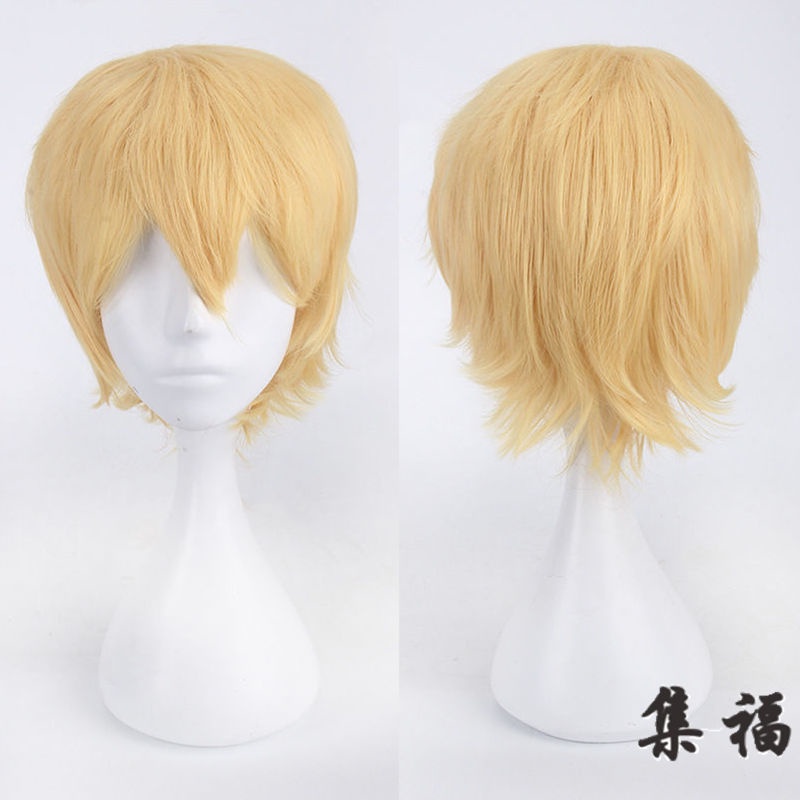 Jifu cosplay anime giả tóc giả màu phổ quát Harajuku chống cong vênh Kiểu tóc ngắn chống cong vênh của nam giới Âu Mỹ