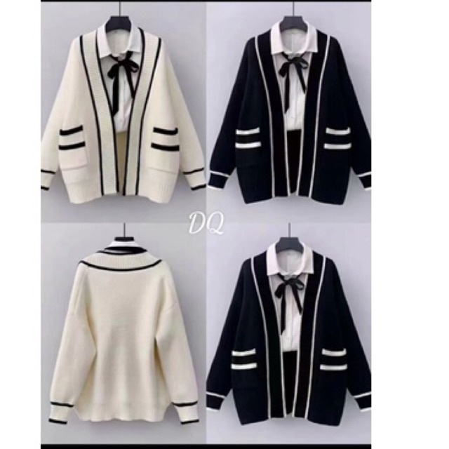 Áo cadigan len Quảng Châu viền cạnh - Hàng L1