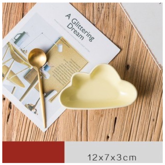 Bát đĩa hình đám mây nhỏ chất liệu gốm sứ cao cấp an toàn cho bé ăn dặm Decor Nhà Bếp Đựng Gia Vị Nước Sốt Chấm