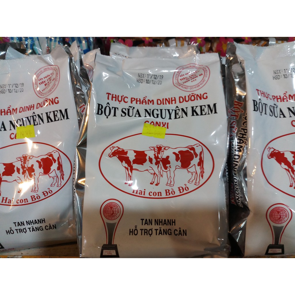 BỘT SỮA NGUYÊN KEM CANXI 500gram - sữa 2 con bò đỏ