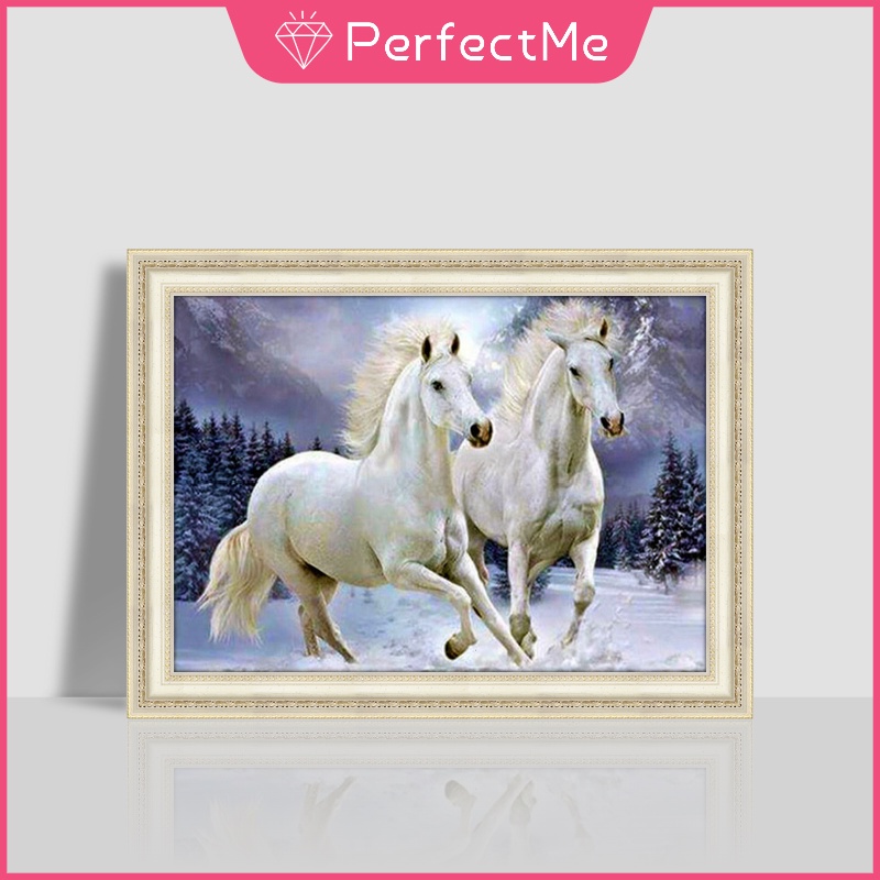 Bộ Tranh Đính Đá 5D Tự Làm 40x30cm Hình Chú Ngựa Bay Xinh Xắn Kèm Phụ Kiện