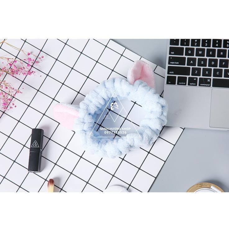 Băng Đô Turban Tai Thỏ Tai Mèo 3D Vải Nhung Chất Xịn Siêu Mềm Mượt Dùng Khi Trang Điểm, Rửa Mặt BĐ2