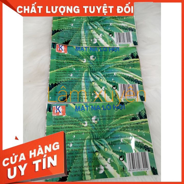 Mặt nạ lô hội dưỡng da miếngFREESHIP,tăng quá trình trao đổi chất ,giảm tác nhân gây mụn,  cấp ẩm cho da chống lão hóa