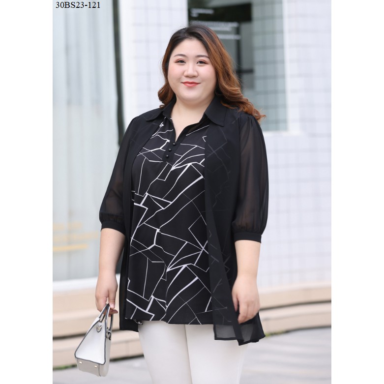 Áo kiểu giả khoát dành cho người lớn tuổi có size lớn (Weighty Look) - BS23-121