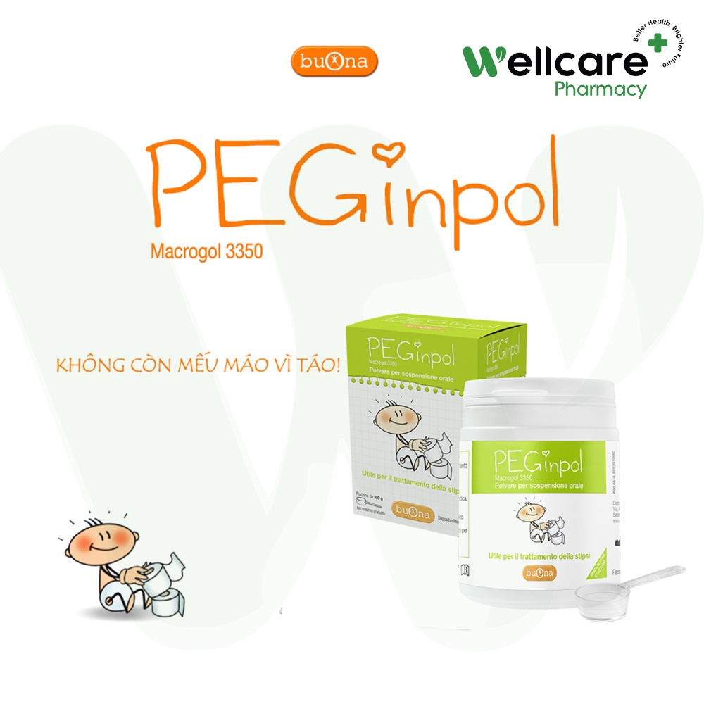 PEGinpol  - Lọ 100g giúp giảm táo bón cho bé, bột nhuận tràng trẻ em