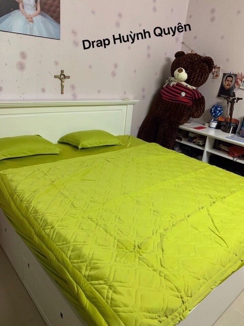 Bộ drap ga thun trơn HQ [FREE SHIP] 4 món mịn, mát, màu sắc đa dạng | BigBuy360 - bigbuy360.vn