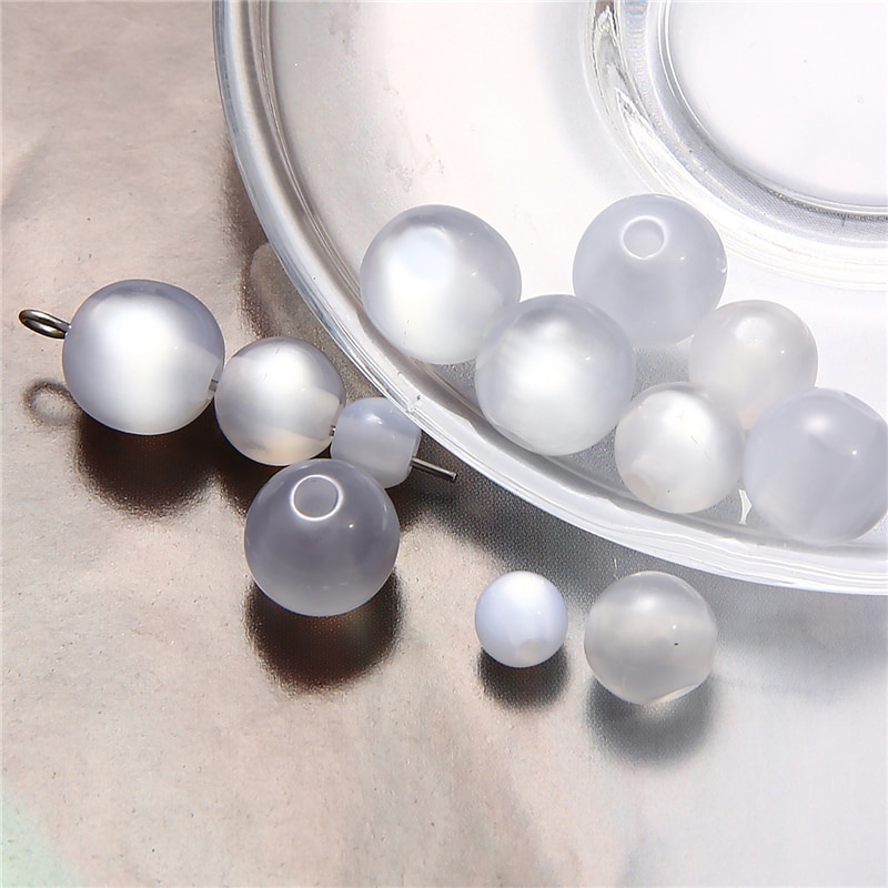 Set 30/50 hạt nhựa trắng 6-10mm dùng làm trang sức thủ công