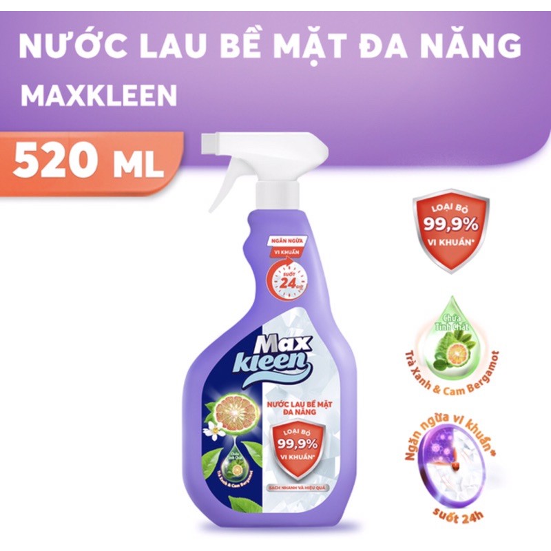 Nước lau bề mặt đa năng MAXKLEEN 520ml