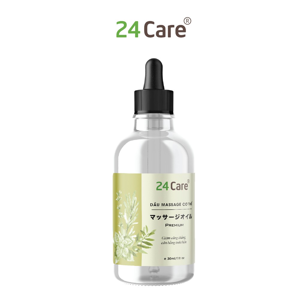 Dầu massage tinh dầu giảm căng thẳng 24care 30ml - dành cho người căng thẳng, lo âu (DÙNG CHO NAM, NỮ)