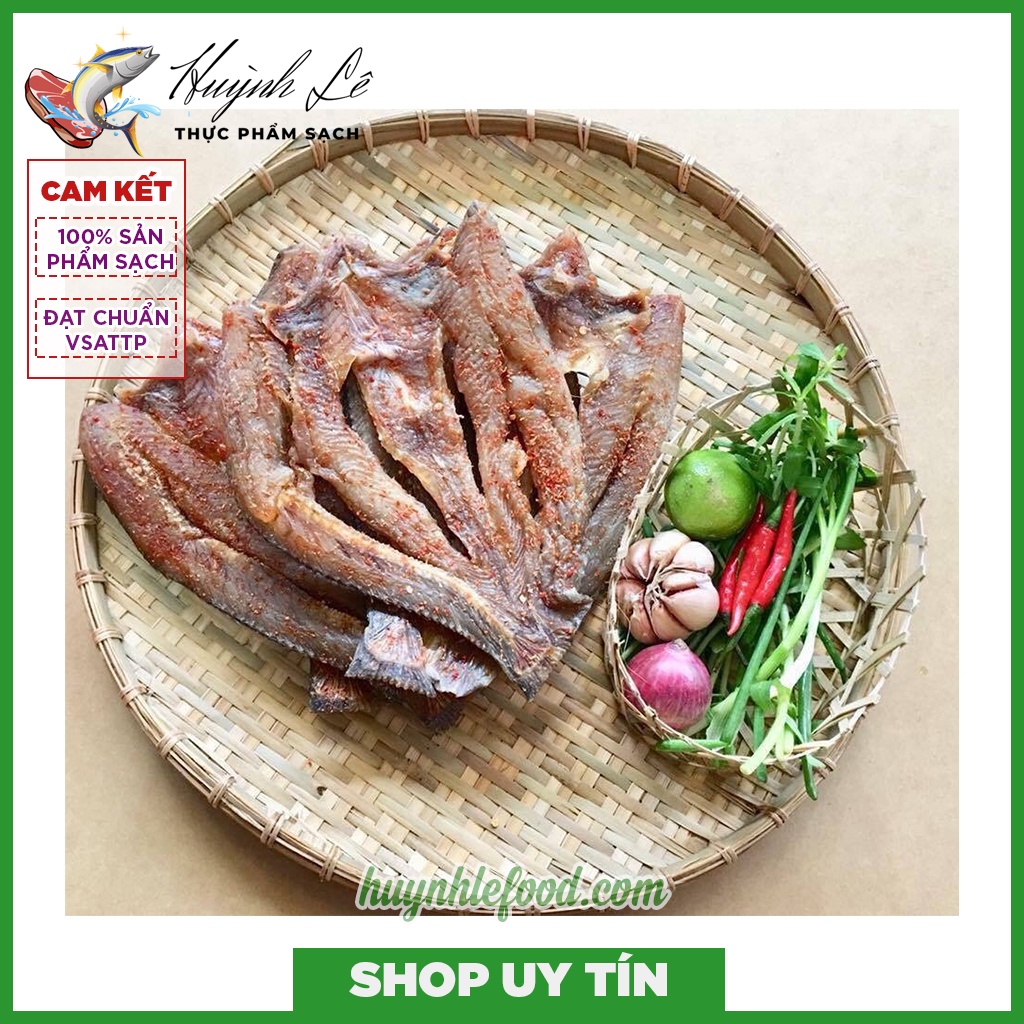 Khô Cá Lóc Ướp Tiêu Ớt Loại 1, 100% Cá Đồng, Bảo Quản Hút Chân Không, Thực Phẩm Sạch Huỳnh Lê 500g