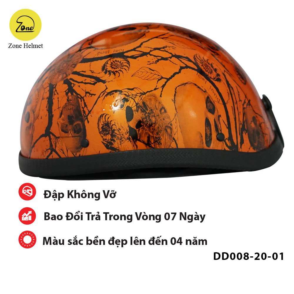 Mũ bảo hiểm thời trang Nam, Nón nửa đầu thời trang cao cấp DD008-20-01