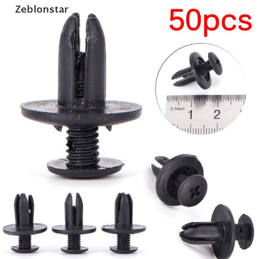 FENDER Set 50 Đinh Tán Nhựa Màu Đen 8mm Chuyên Dụng Cho Xe Hơi Set 50 Đinh Tán Nhựa 8mm Màu Đen Cho Xe Ô Tô 50x