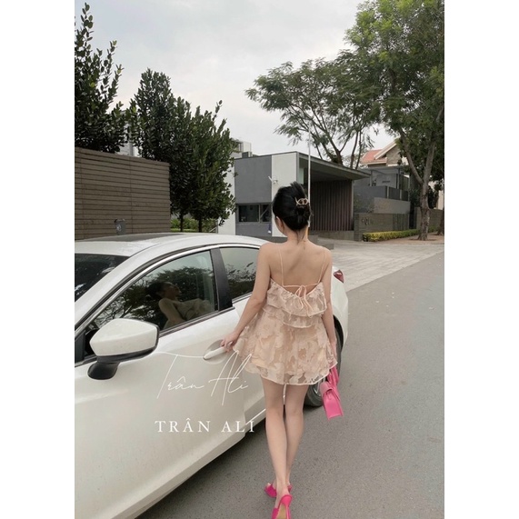 Set áo ren tầng 2 dây + quần short