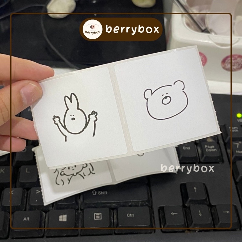 Berry | Set 50 tem nhãn dán meme MM2, sticker niêm phong có keo dán túi giấy, thùng carton, gói hàng