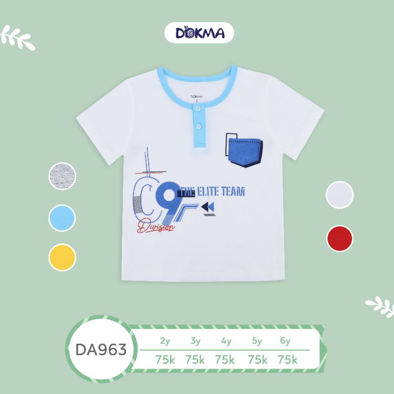 Áo cộc tay bé trai Dokma - Chất cotton hữu cơ mềm mại, thoáng mát