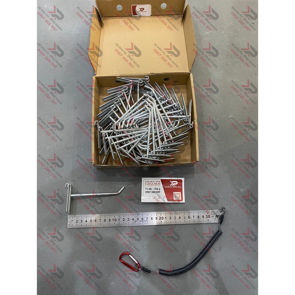 Combo 50 Móc Lưới , Móc Treo Sản Phẩm, Treo Phụ Kiện Mã Kẽm Chống Rỉ