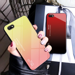 Ốp điện thoại dạng kính cường lực phối màu gradient đẹp mắt cho OPPO Realme C2/A1K