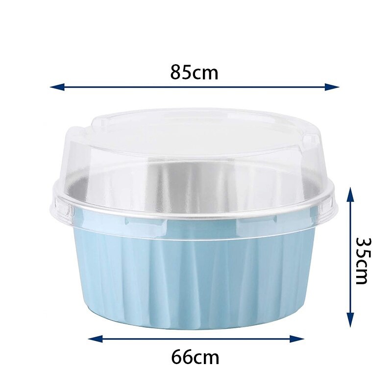 Set 100 Cốc Lá Nhôm 125Ml Có Nắp Dùng Một Lần Để Làm Bánh Muffin