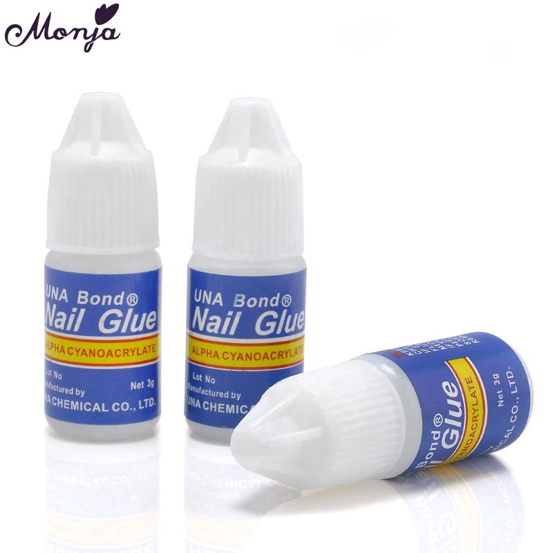 MONJA 1 Lọ Keo Dán Móng Tay Giả 3g Trang Trí 3D DIY