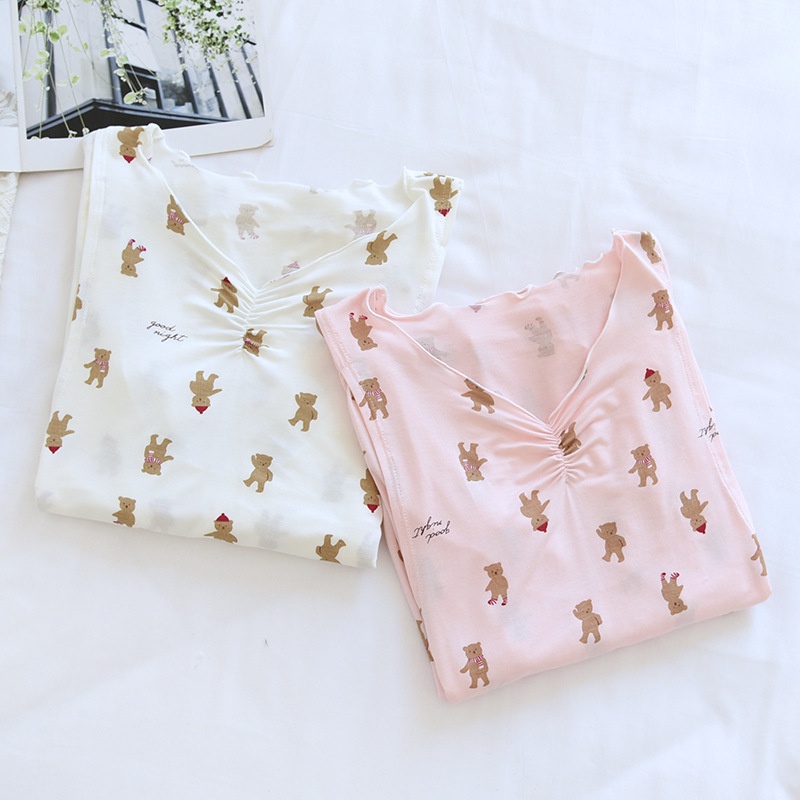 Đồ Bộ Bầu Sau Sinh, Quần áo sau sinh cho mẹ Azuno AZ30 Chất liệu cotton có khe mở cho con bú