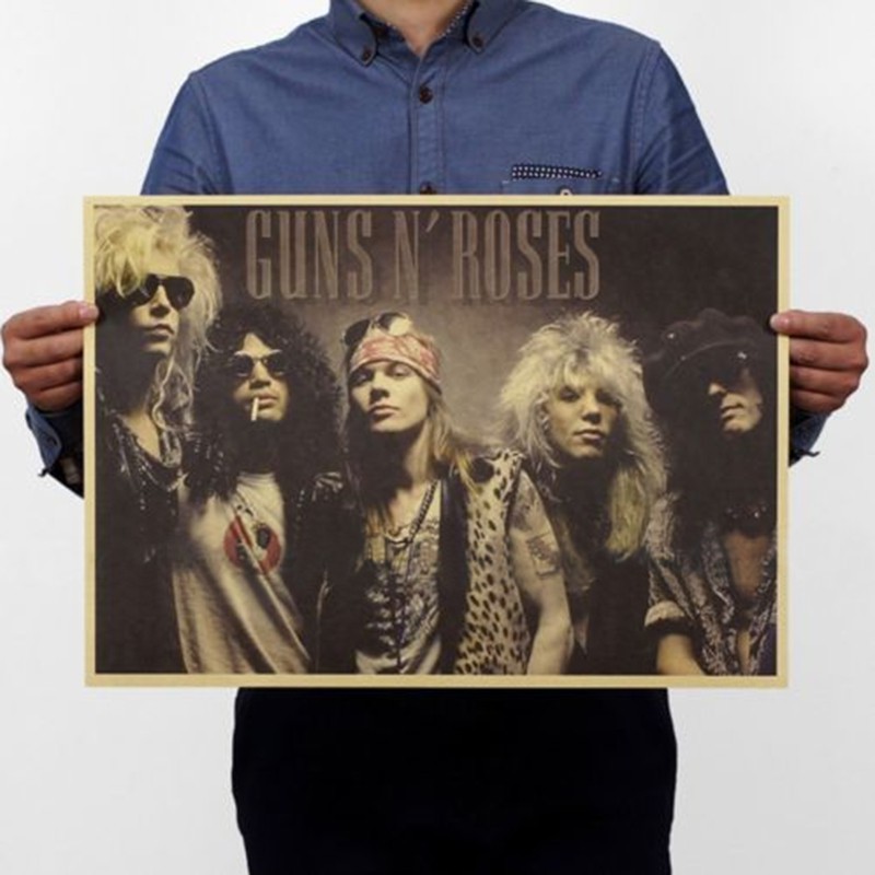 Poster hình nhóm nhạc Rock guns N ' Roses dùng trang trí tường