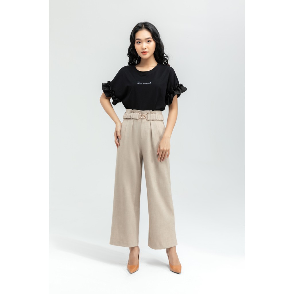 Quần kẻ kèm đai co giãn nữ IVY moda MS 22M5816