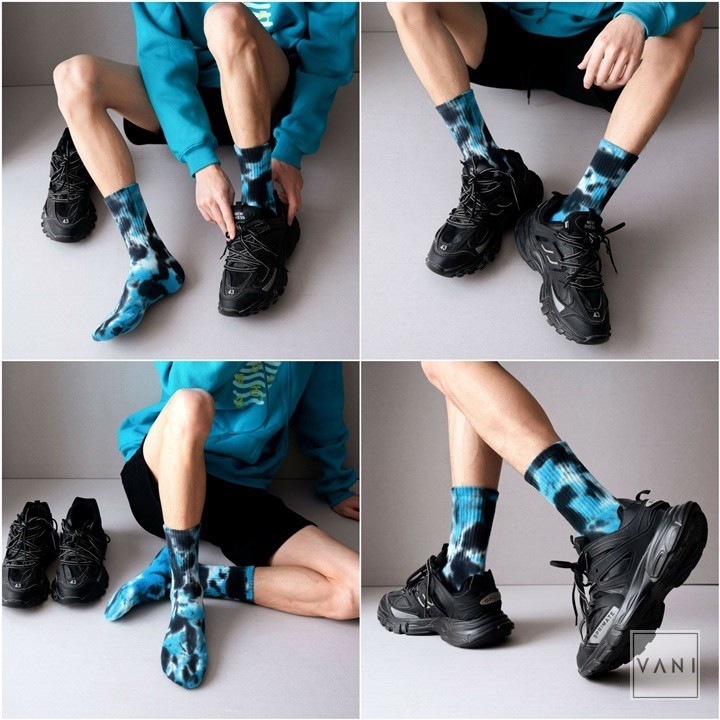 Tất, Vớ Gân Tăm Nam Nữ Loang Màu Tie-Dye - Vani Store [TAT00107]