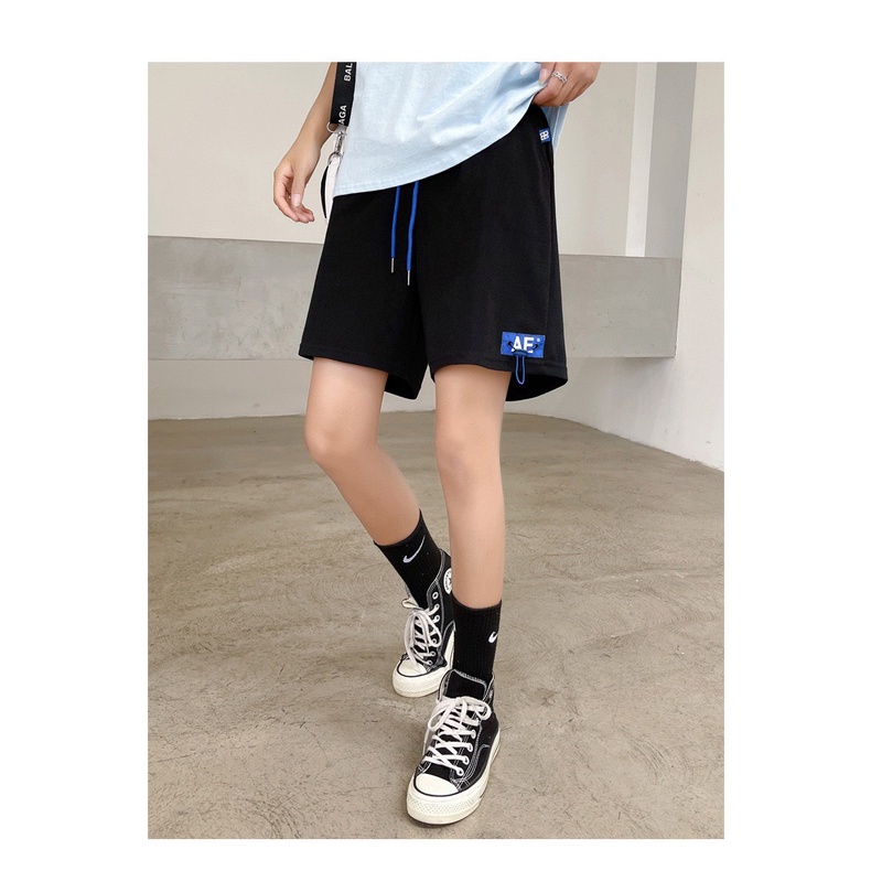 Quần đùi AE XANH KA chất cotton dầy from to unisex nam nữ mặc được, có 3 màu: Đen, xám trắng, ullzang, hot