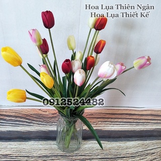 Hoa Lụa Hoa Tuy líp tuylip cành 3 bông