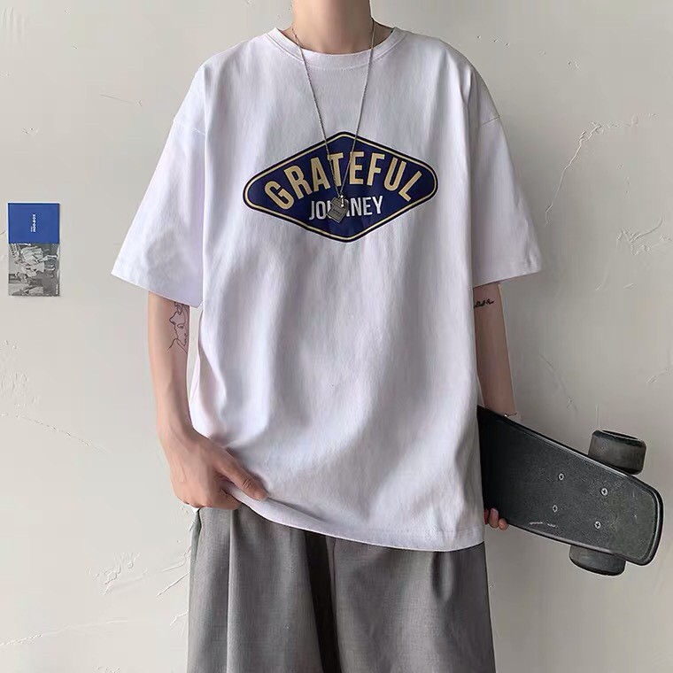 Áo thun uniex ⚡ 𝐂𝐨́ 𝐕𝐢𝐝𝐞𝐨 + 𝐀̉𝐧𝐡 𝐓𝐡𝐚̣̂𝐭 ⚡ Áo phông tay lỡ  Grateful nam nữ đều mặc cổ tròn