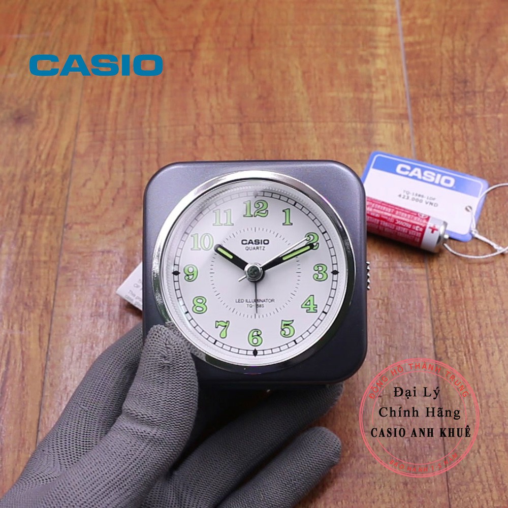 Đồng hồ để bàn Casio TQ-158S-1DF có báo thức, dạ quang (7.8 x 7.4 x 4.5 cm)