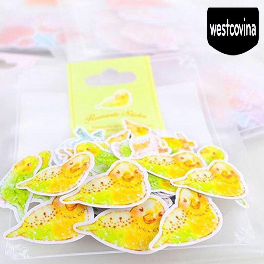 Phương Tây✎Bộ 70 Miếng Dán PVC Màu Nước Dễ Thương Trang Trí Vali Laptop