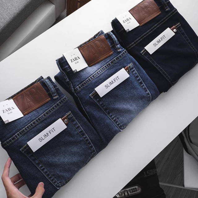 Quần jean Nam Xanh đen- ống ôm - jean co giãn thời trang | BigBuy360 - bigbuy360.vn