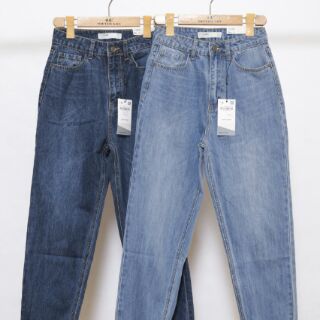 Quần jeans thụng cạp siêu cao