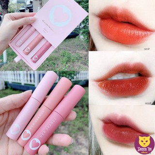 Full set 3 cây son kem herorange vỏ hồng phấn 3cx - slim lip gloss kit