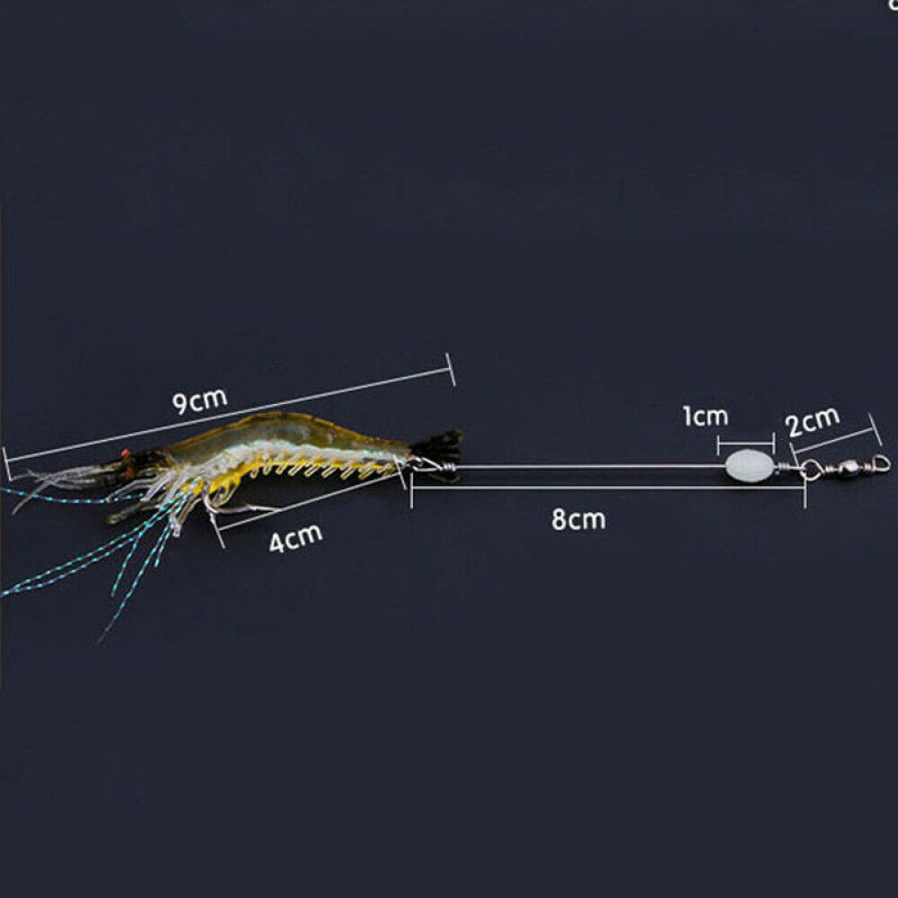 【COD】Set 6 Mồi Câu Cá Giả Hình Tôm Dạ Quang 9cm