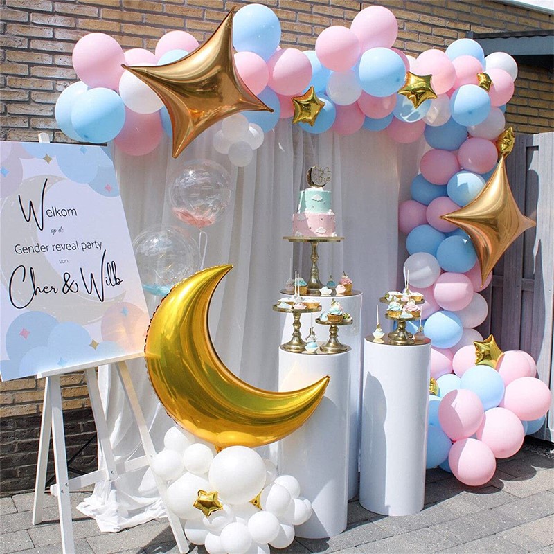 1 Bong Bóng Nhôm 36 &quot;Hình Trăng Sao Dùng Trang Trí Tiệc Cưới, Sinh Nhật, Giáng Sinh, Valentine