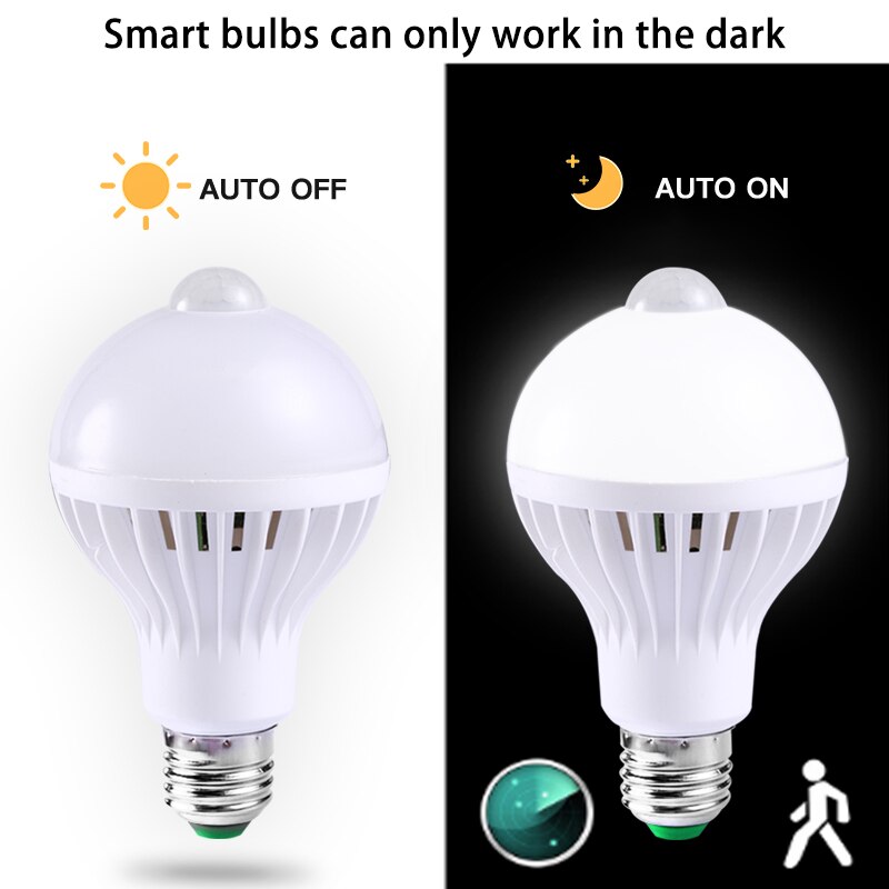 Bóng đèn LED thông minh CHUANGYANG E27 3W 5W 7W 9W 220V cảm biến chuyển động