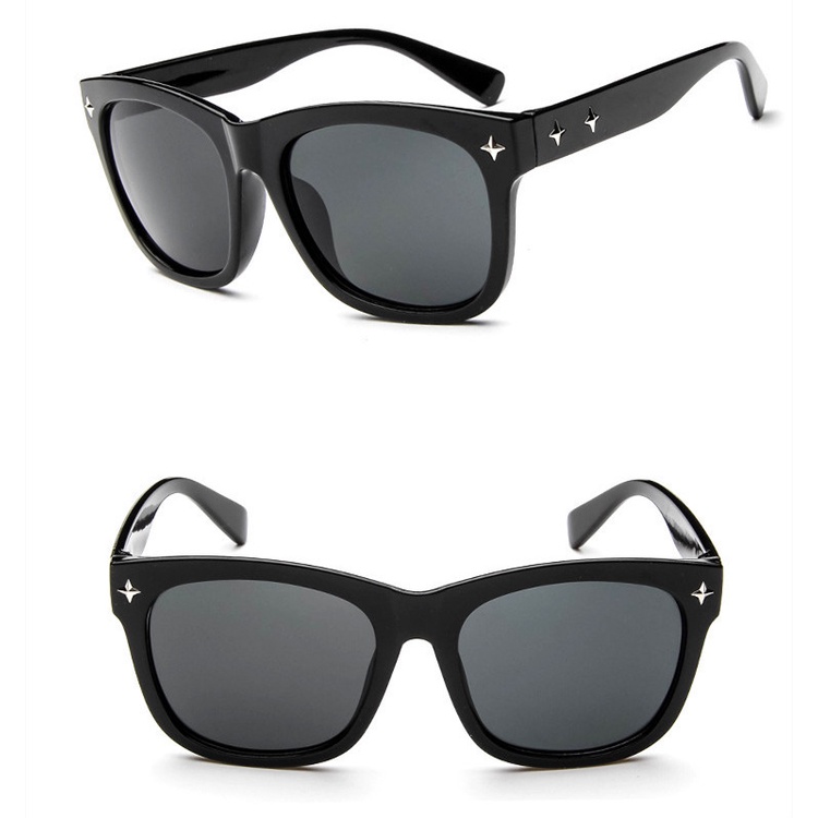 Kính râm màu đen dáng vuông lớn UV400 đeo khi lái xe đạp thời trang cho nam và nữ