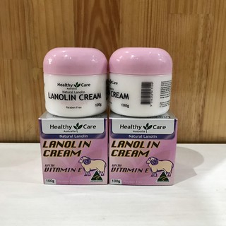 <Date 2025> Kem dưỡng da Nhau Thai Cừu - Healthy Care Natural Lanolin & Vitamin E 100g Úc