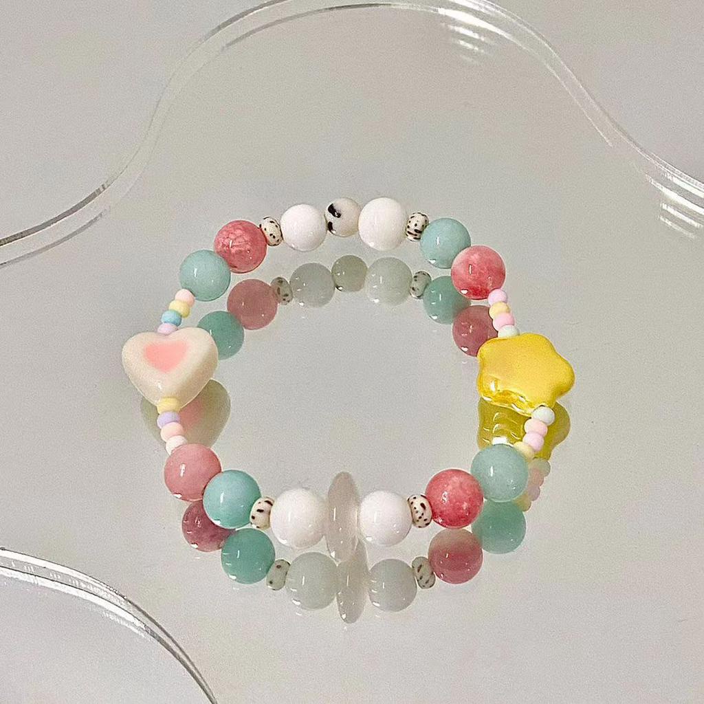 Dopamine phong cách vòng tay thời trang cô gái vòng tay hạt thời trang chuỗi tay trang trí quà tặng