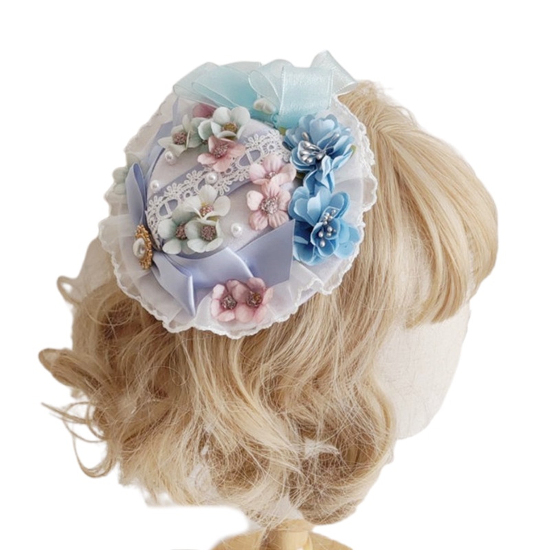 Kẹp Tóc Trang Trí Hình Nón Đính Hoa Tinh Tế Cho Nữ